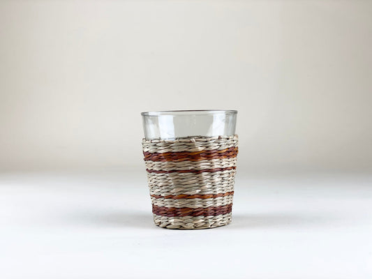 Brown Striped Seagrass Wide Tumbler