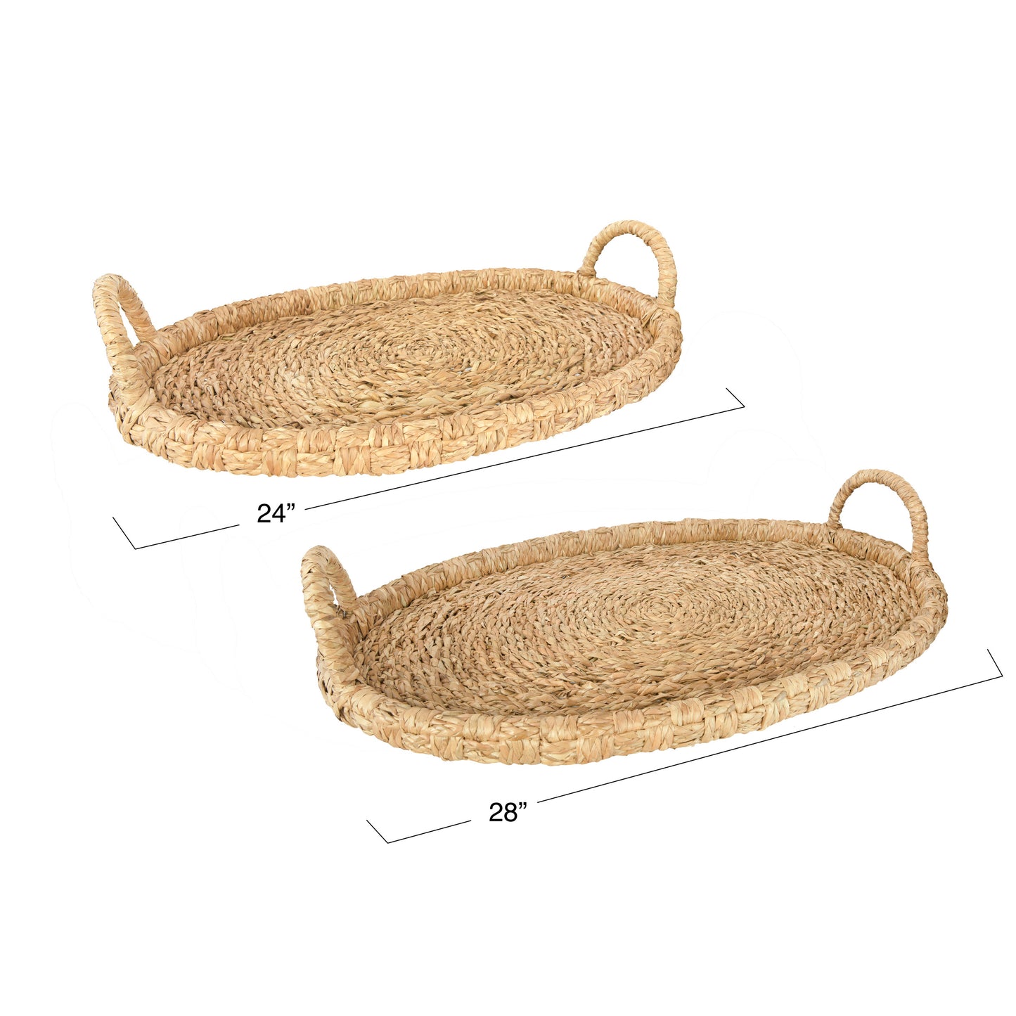Woven Oval Tray with Handles