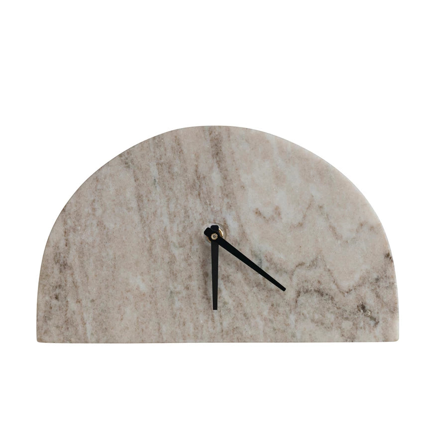 Half Circle Marble Clock