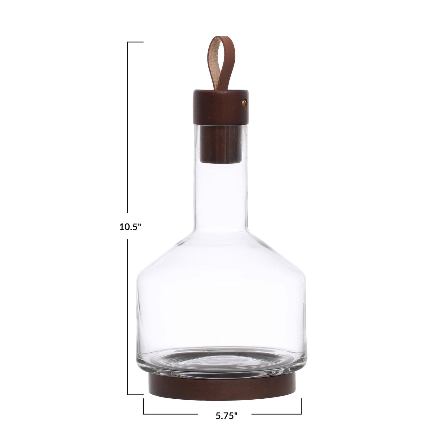 Glass Carafe with Wood Base