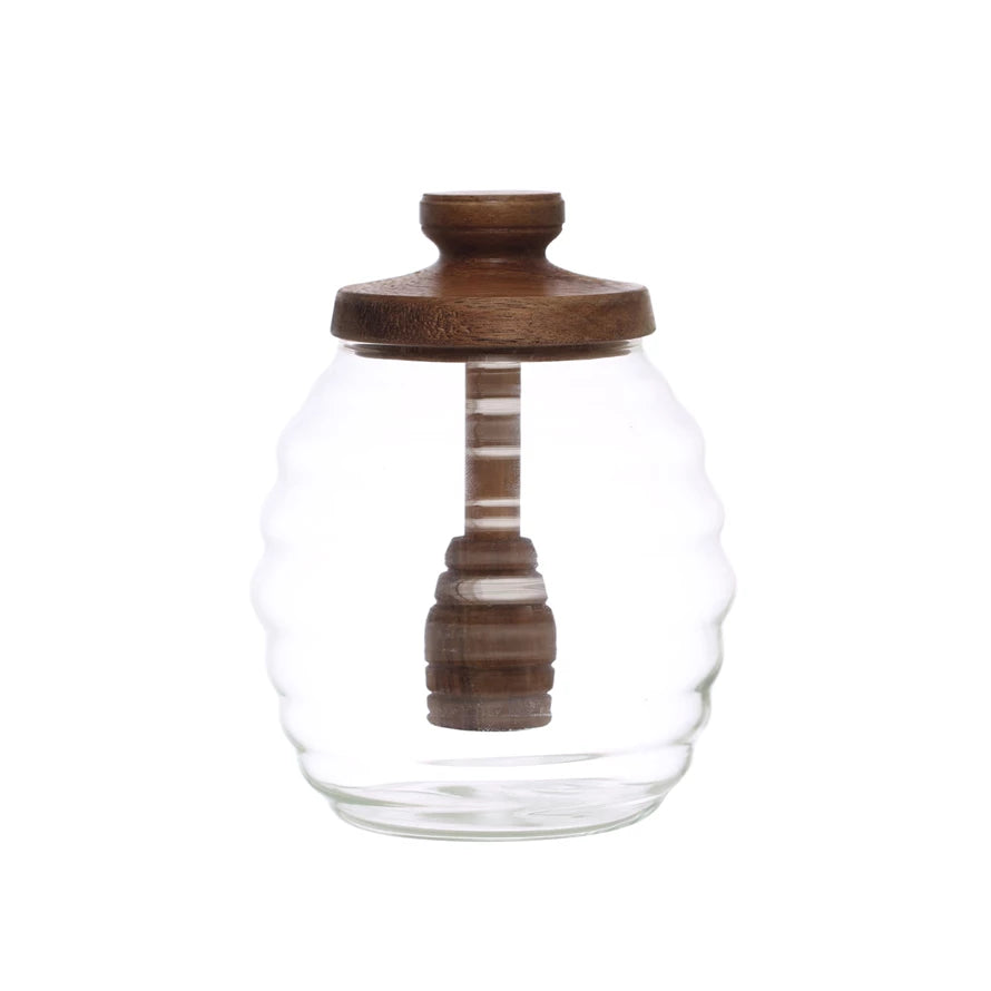 Glass Honey Jar with Wood Lid