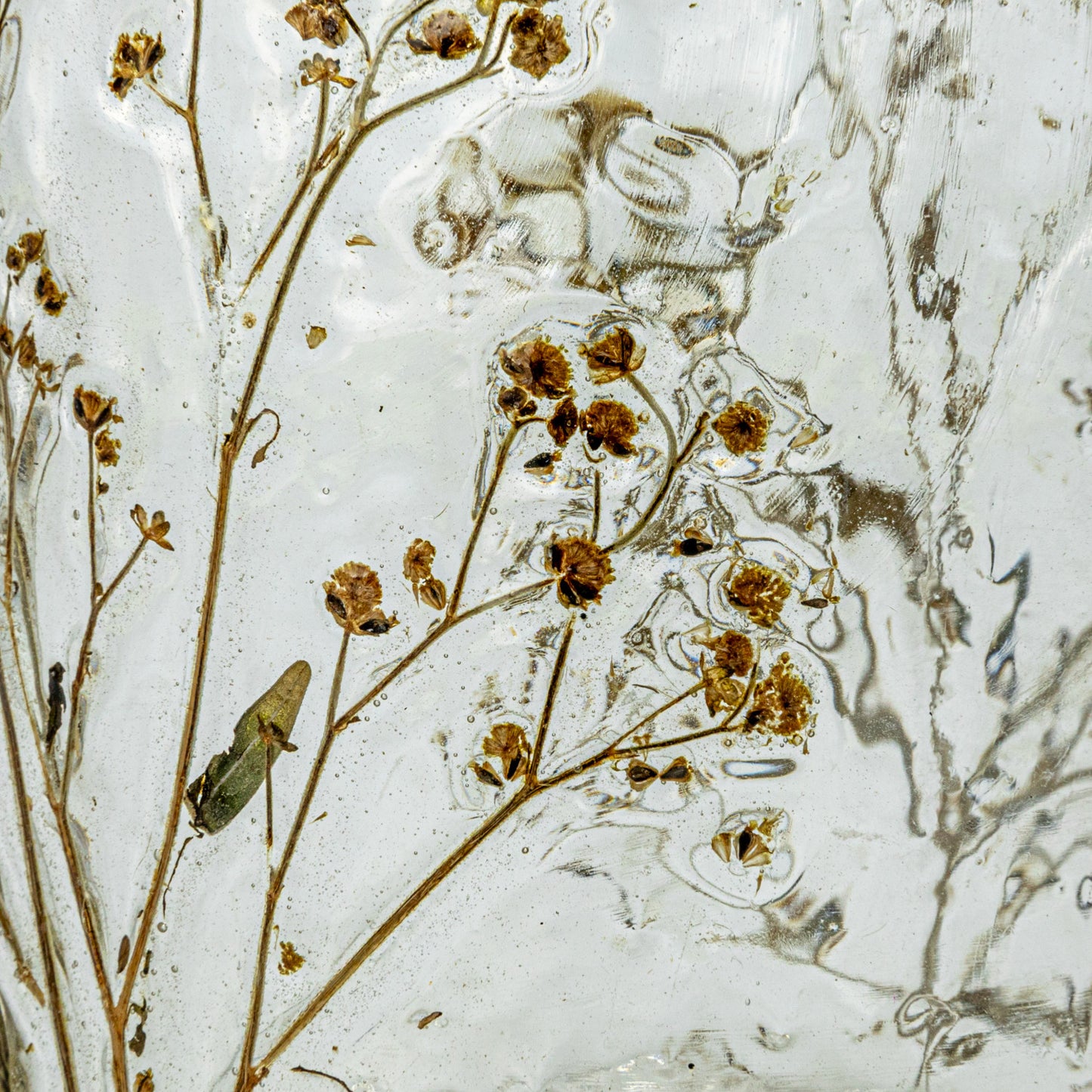 Glass Votive with Candlenut Leaves