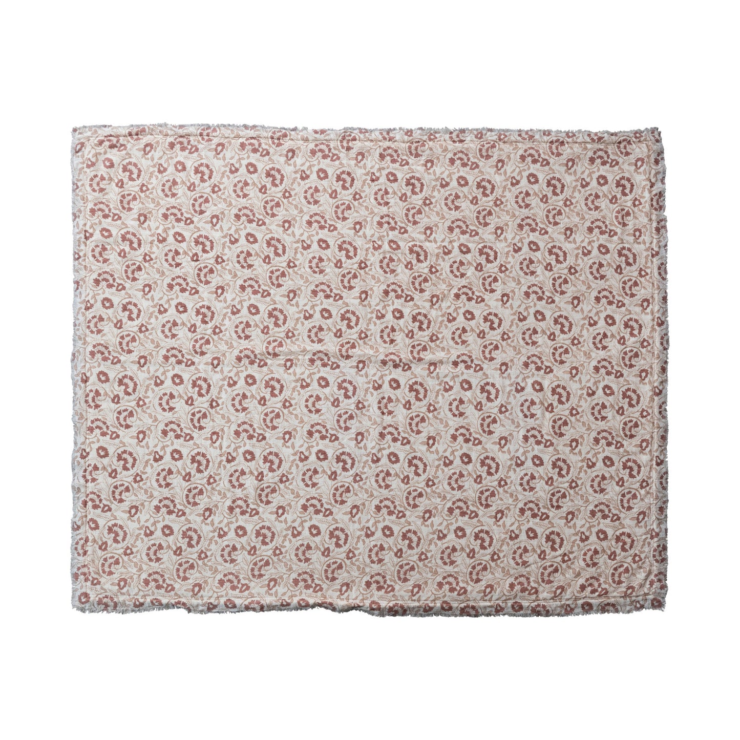 Printed Cotton Sherpa Throw Blanket
