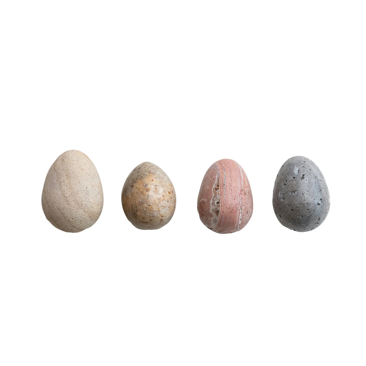Carved Stone Eggs (Set of 4)